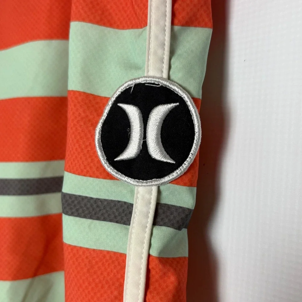 Hurley Phantom Board‎ Shorts Mens 34 Orange Pink Mint Green Striped Surf Swim